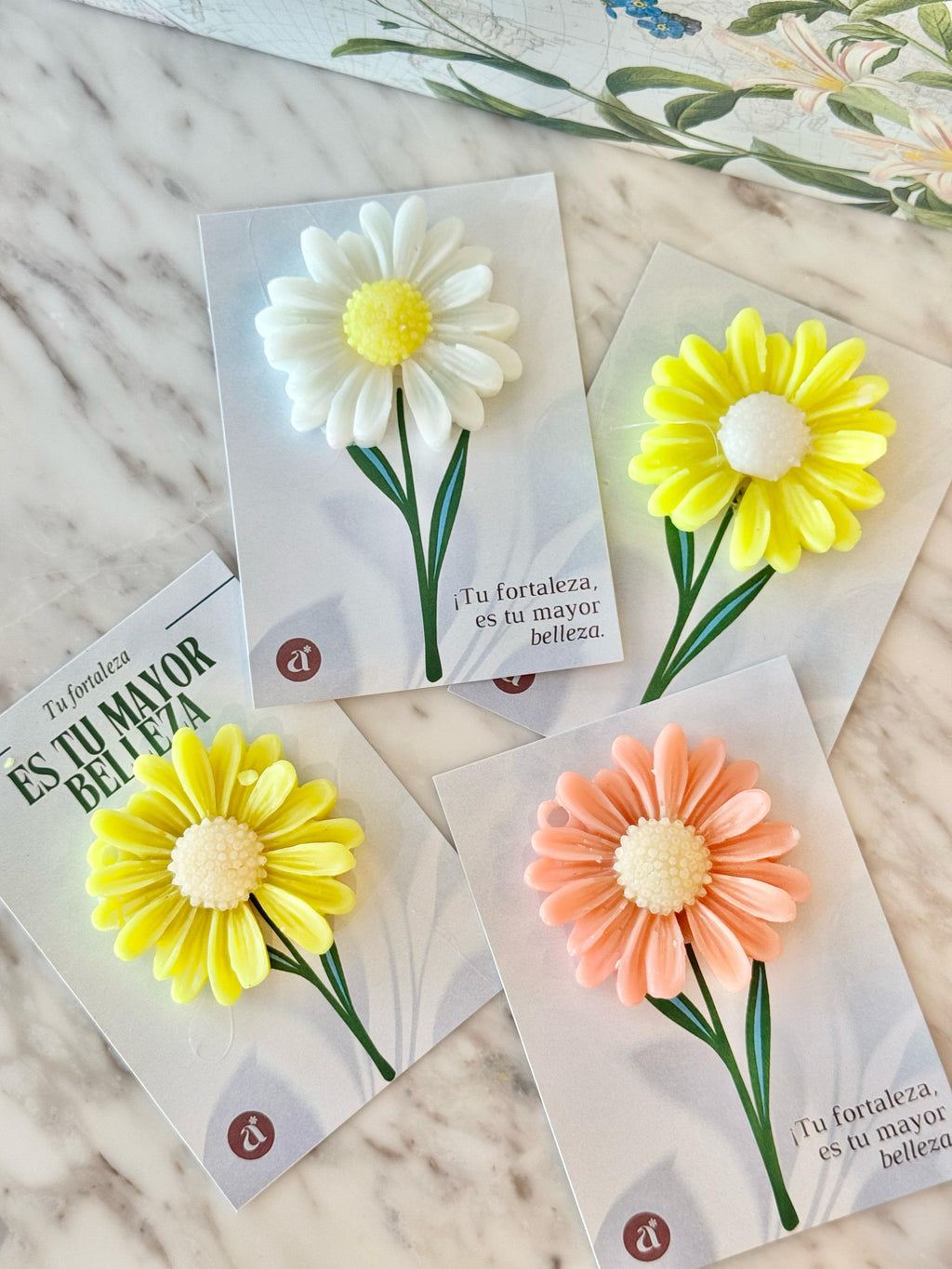 Jabón artesanal en forma de flor